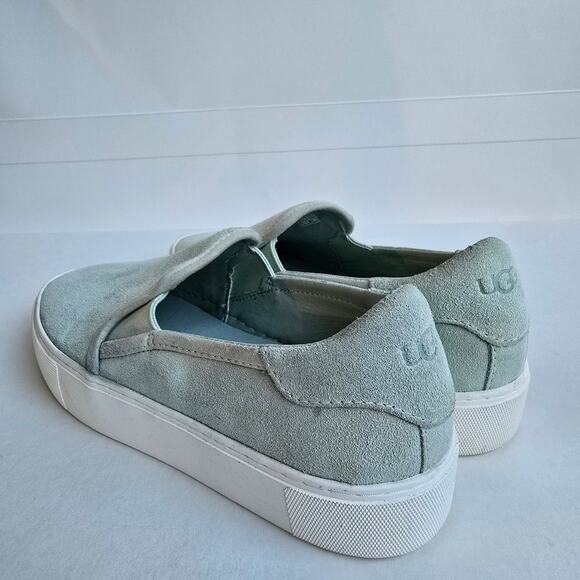 Light Green Ugg Sneakers Jass Size 8.5 Suede Leather Slip On Loafers - Picture 5 of 14
